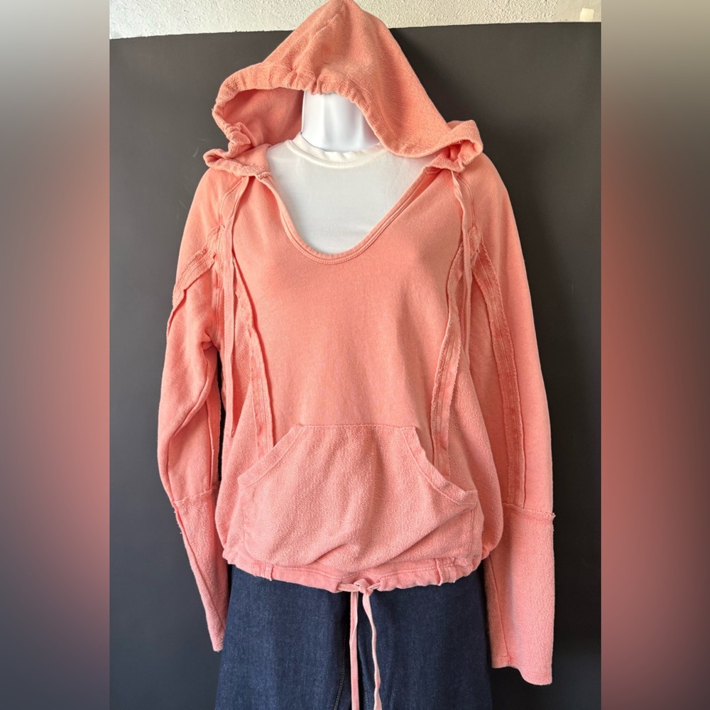 Melrose and Market French terry cotton peach blend lightweight hoodie medium